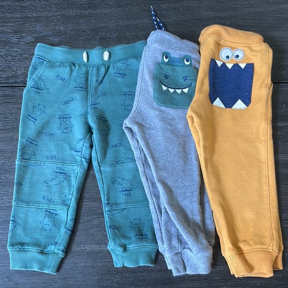 Carter's Other - Three 24 month boys sweatpants with monsters and dinosaurs!